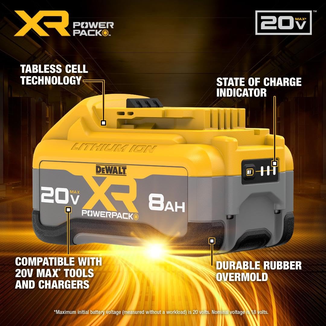 20V MAX XR 8Ah Lithium Ion Battery 2-Pack S623