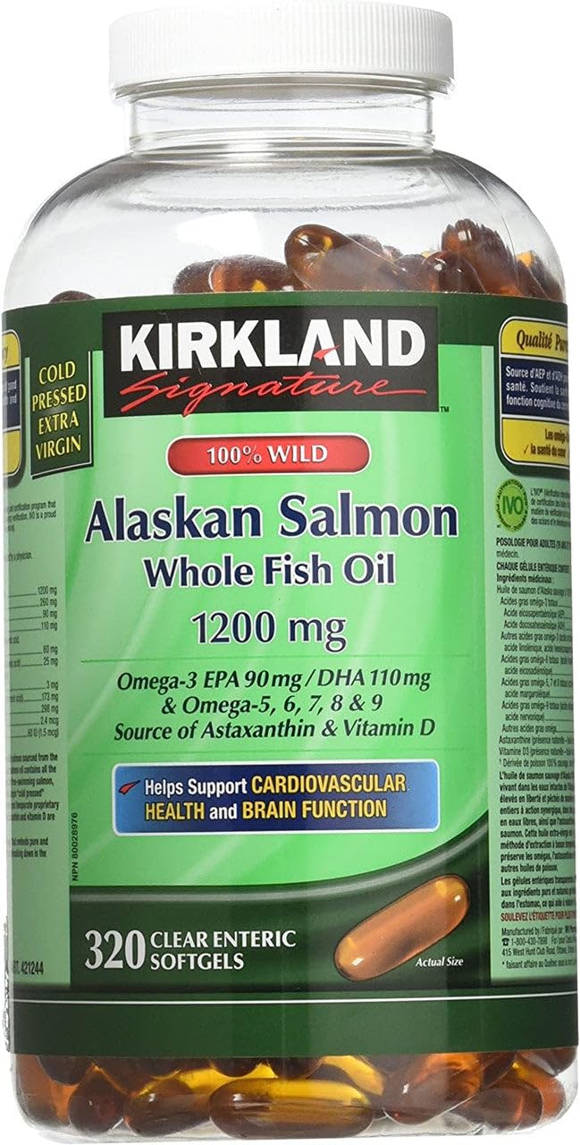Wild Alaskan Salmon Oil 1200mg 320 Enteric Coated Softgels E2417