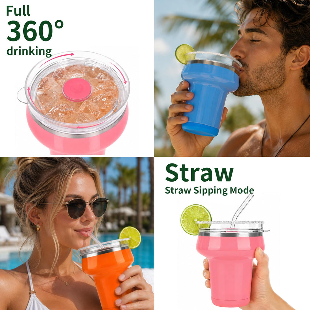 16oz Insulated Tumbler with Lid & Straws N755475