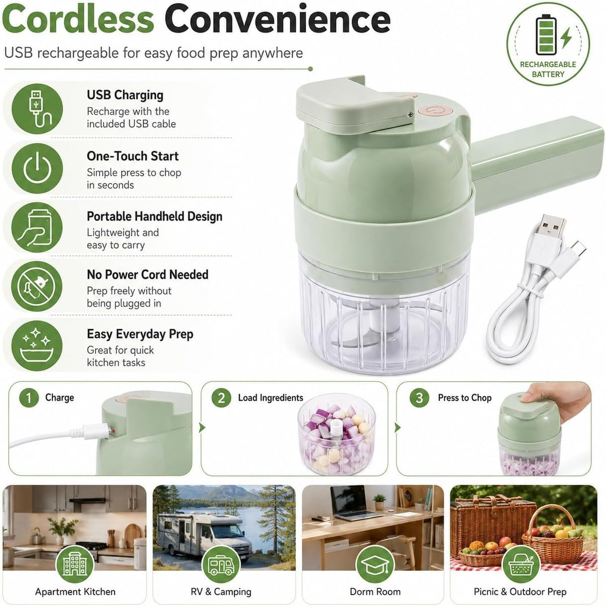 4 in 1 Handheld Electric Vegetable Chopper J445142