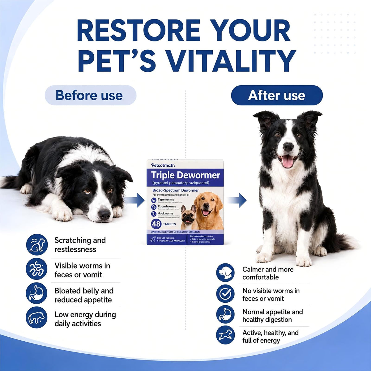Dog Dewormer Tablets 48 Count L658