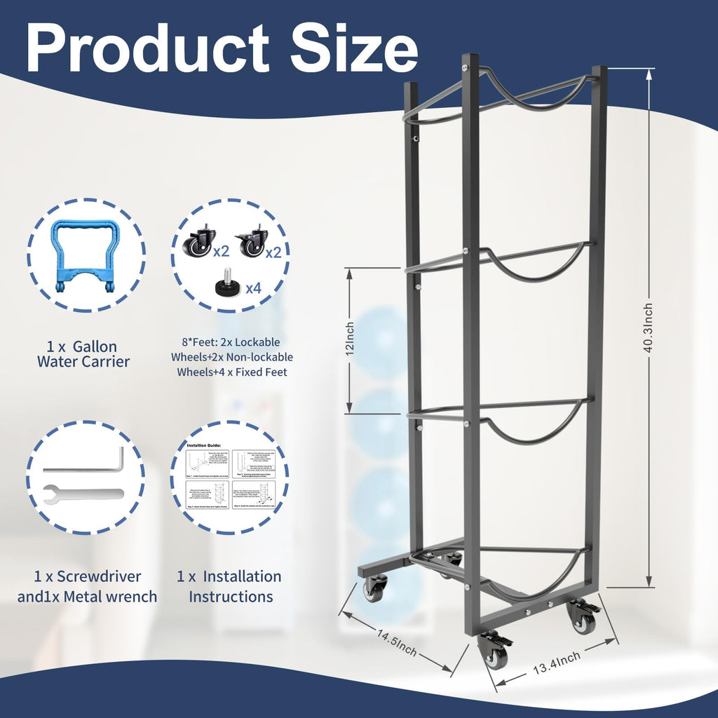 5 Gallon Water Jug Holder with 4 Wheels J293354