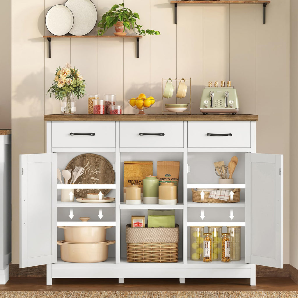 White Storage Cabinet with 3 Drawers and 2 Doors P387377