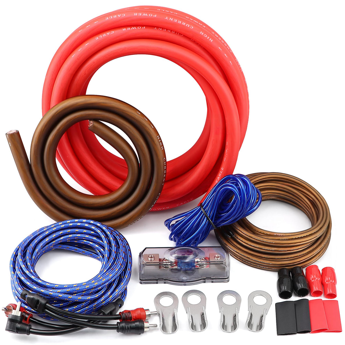 0 Gauge Amp Wiring Kit, 3000 Watt Car Amplifier Installation Wiring Kit E8091