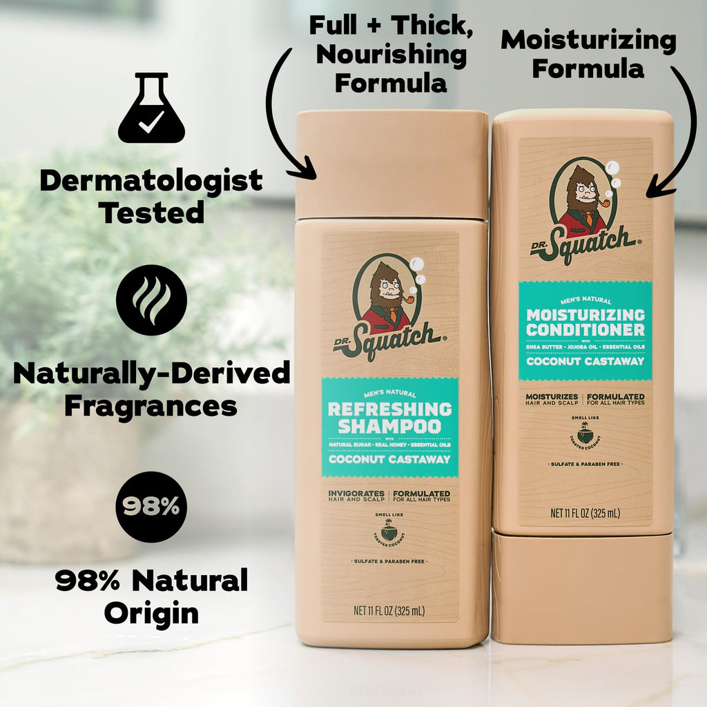 Natural Shampoo and Conditioner Set 11 fl oz 2-Pack O962
