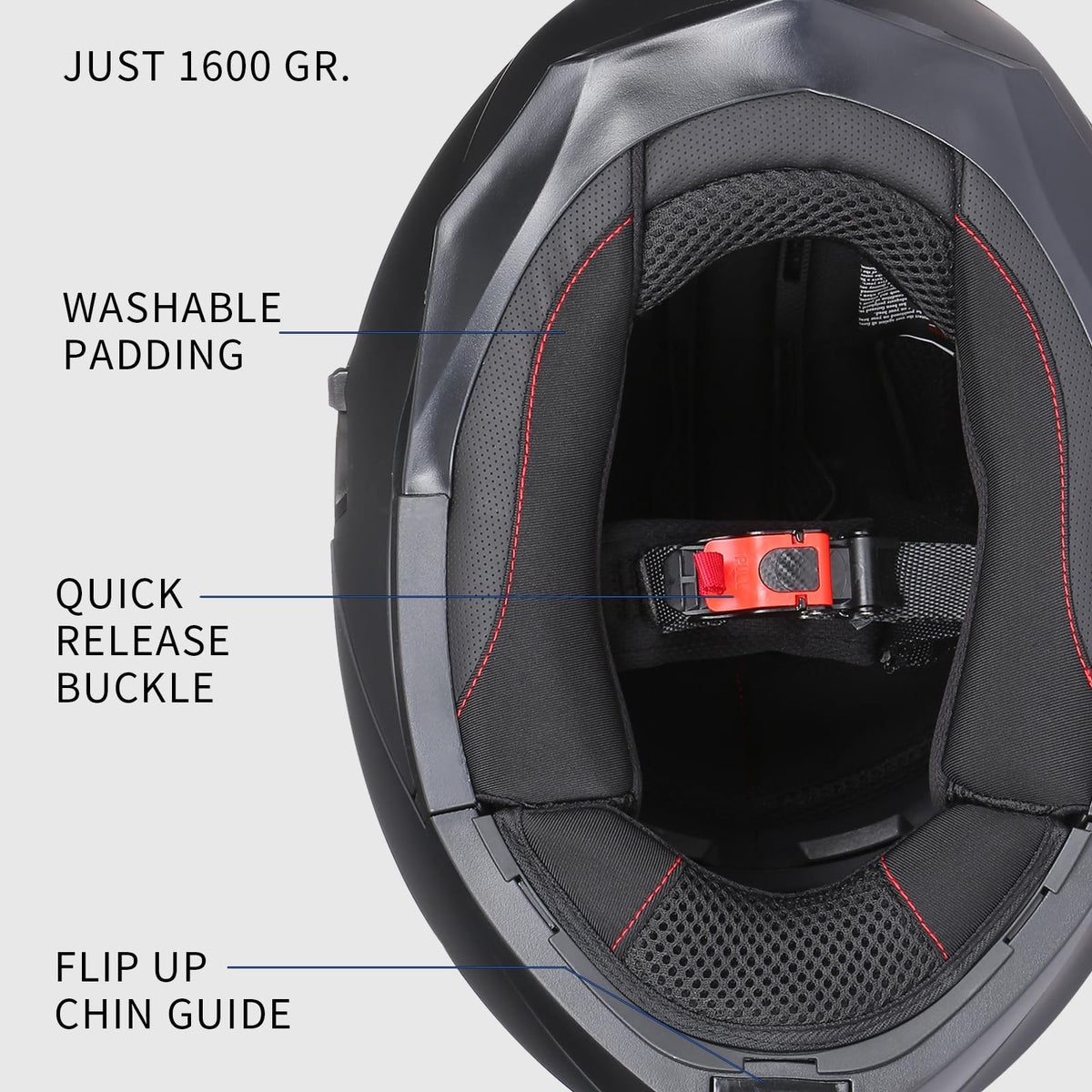Modular Motorcycle Helmet Flip Up Anti-Fog Lens Y372381