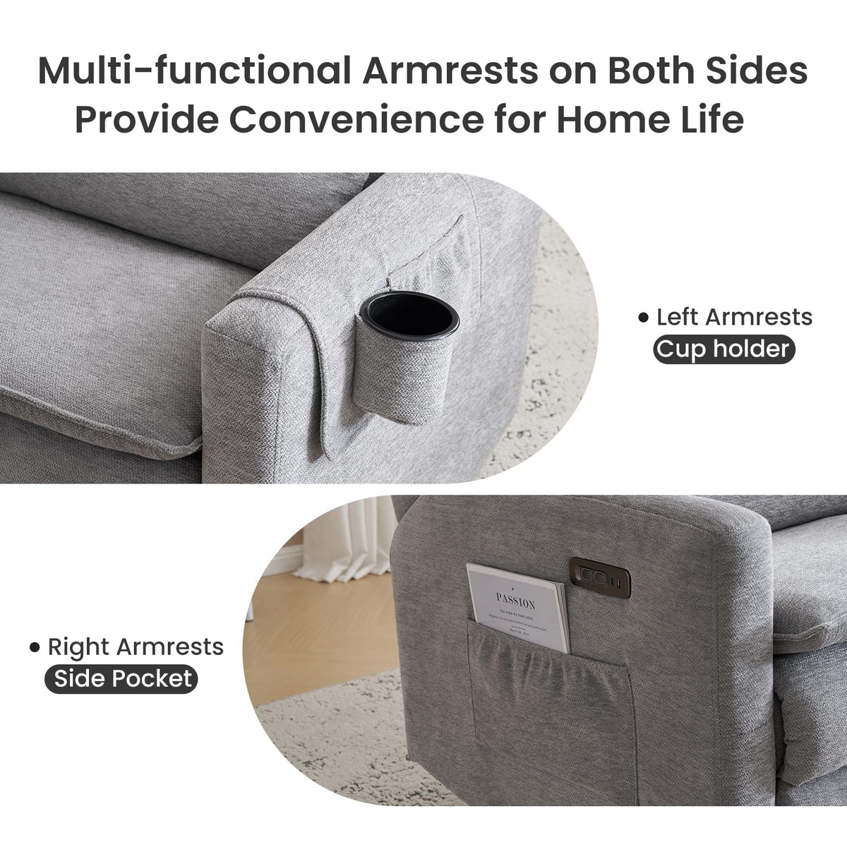 Oversized Swivel Rocker Recliner with Adjustable Headrest Z2279