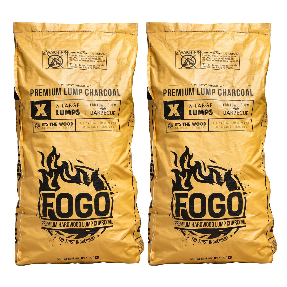 Hardwood Lump Charcoal 35 Pound Bag 2-Pack X2238