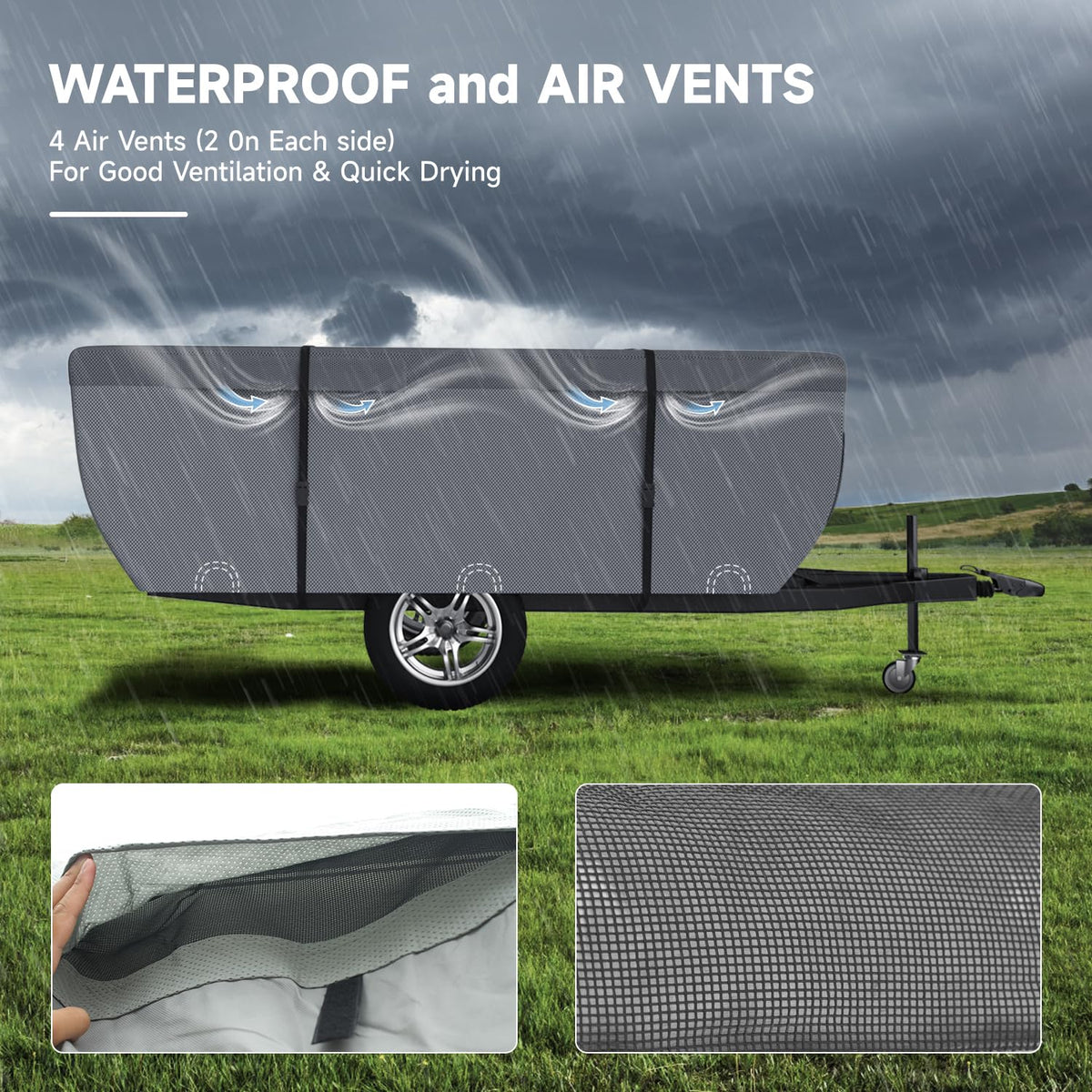 Waterproof Anti-UV Pop Up Camper Cover Fits 14'-16' Trailers P421731