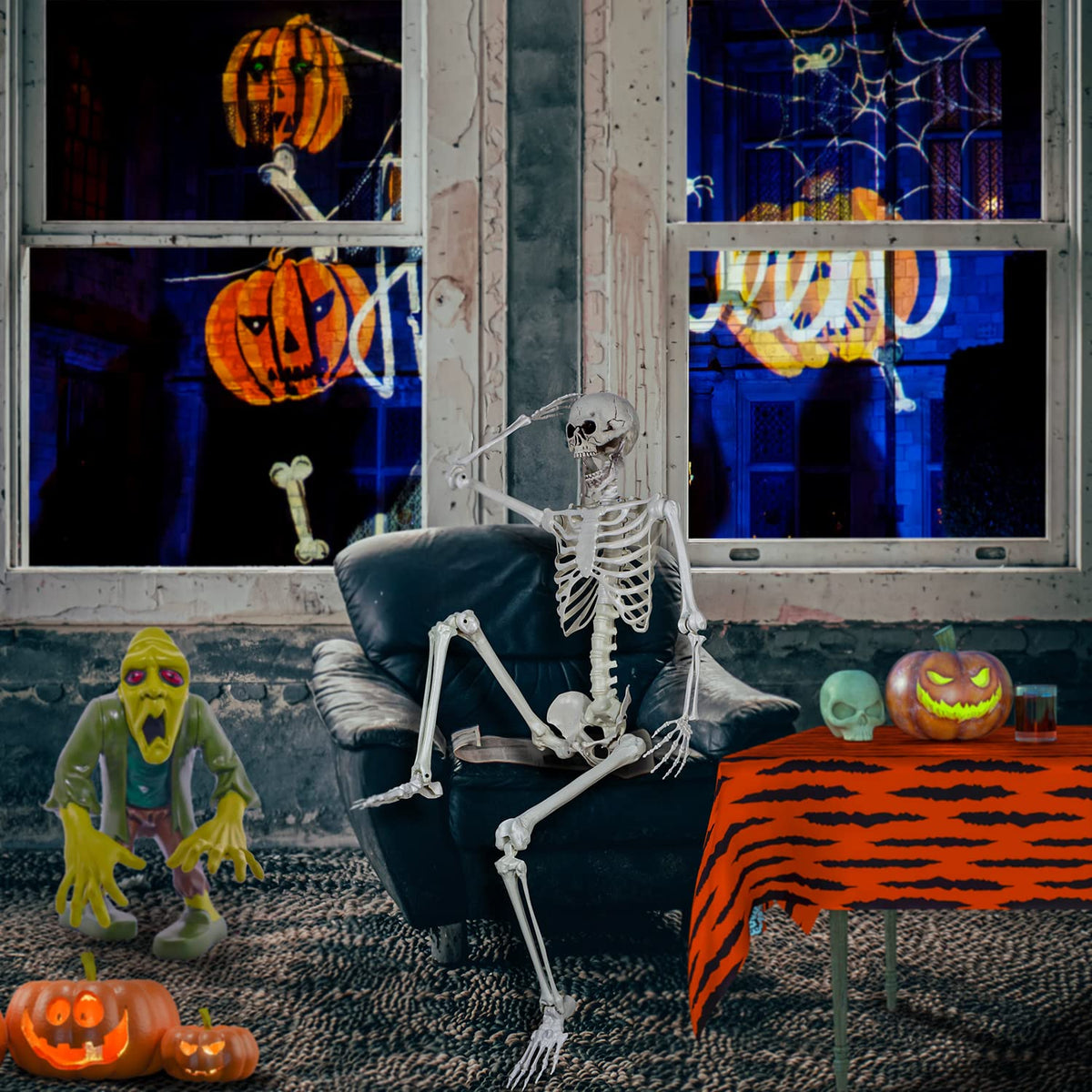 5.4ft Posable Life Size Skeleton Bones with Movable Joints M869700