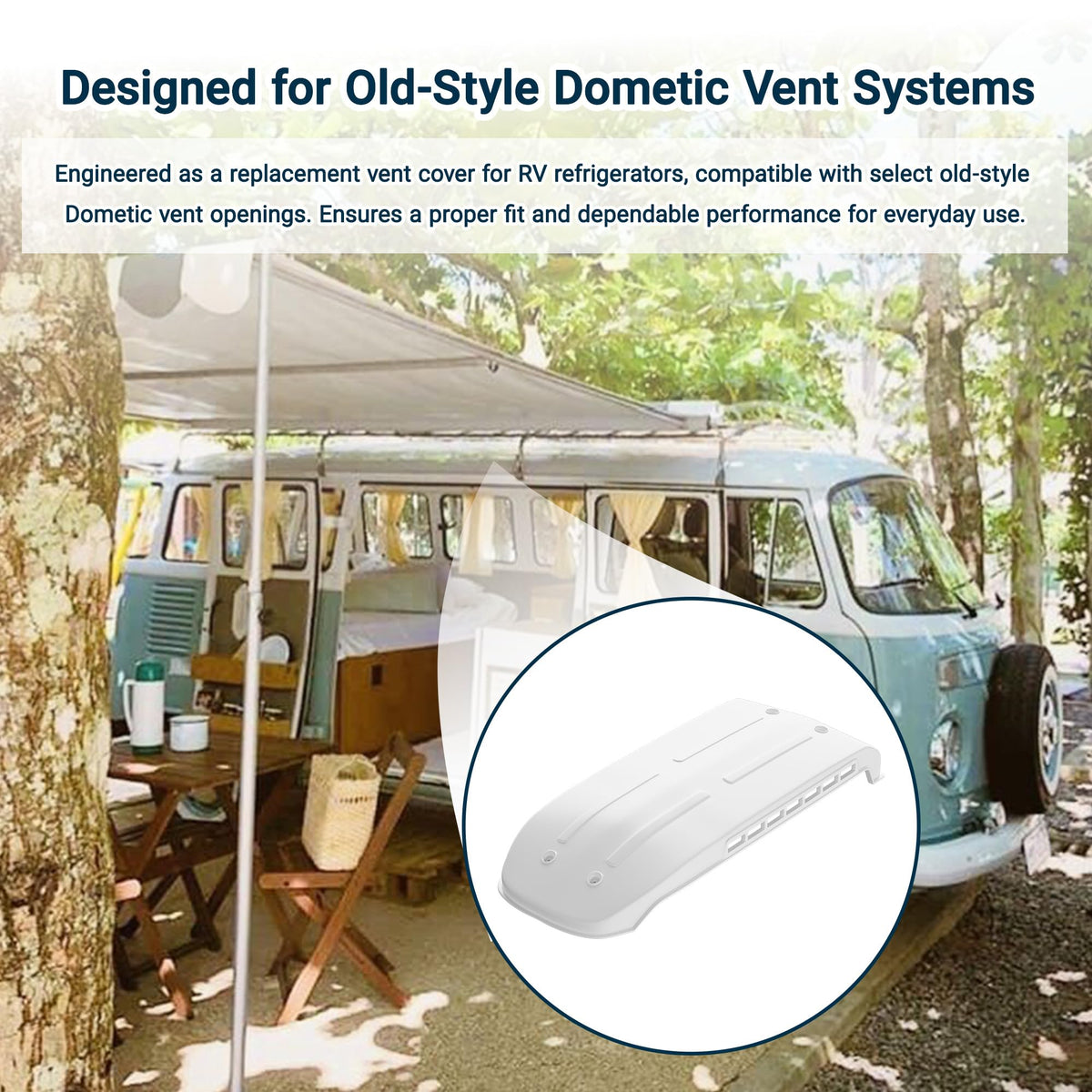 White RV Refrigerator Vent Cover Replacement V769916