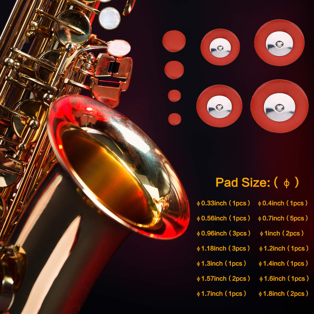 Alto Sax Repair Parts Screws and 25pcs Sax Pads M993467