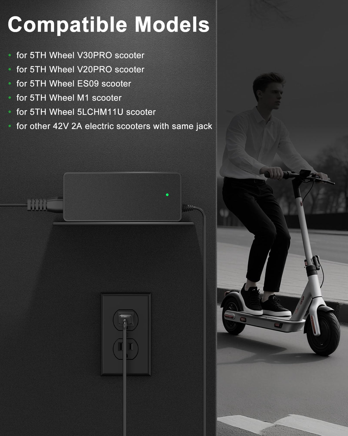 42V 2A Electric Scooter Charger with LED Indicator F915476