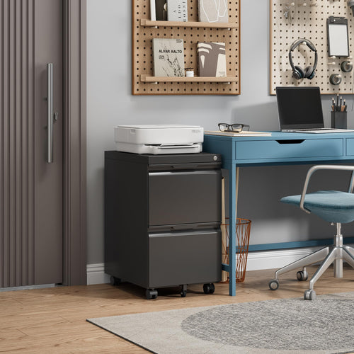 2 Drawer Mobile File Cabinet with Lock N14779
