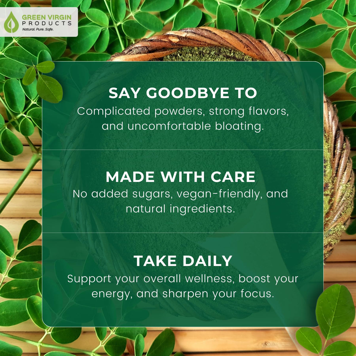 Organic Moringa Leaf Powder Vegan Capsules W28372