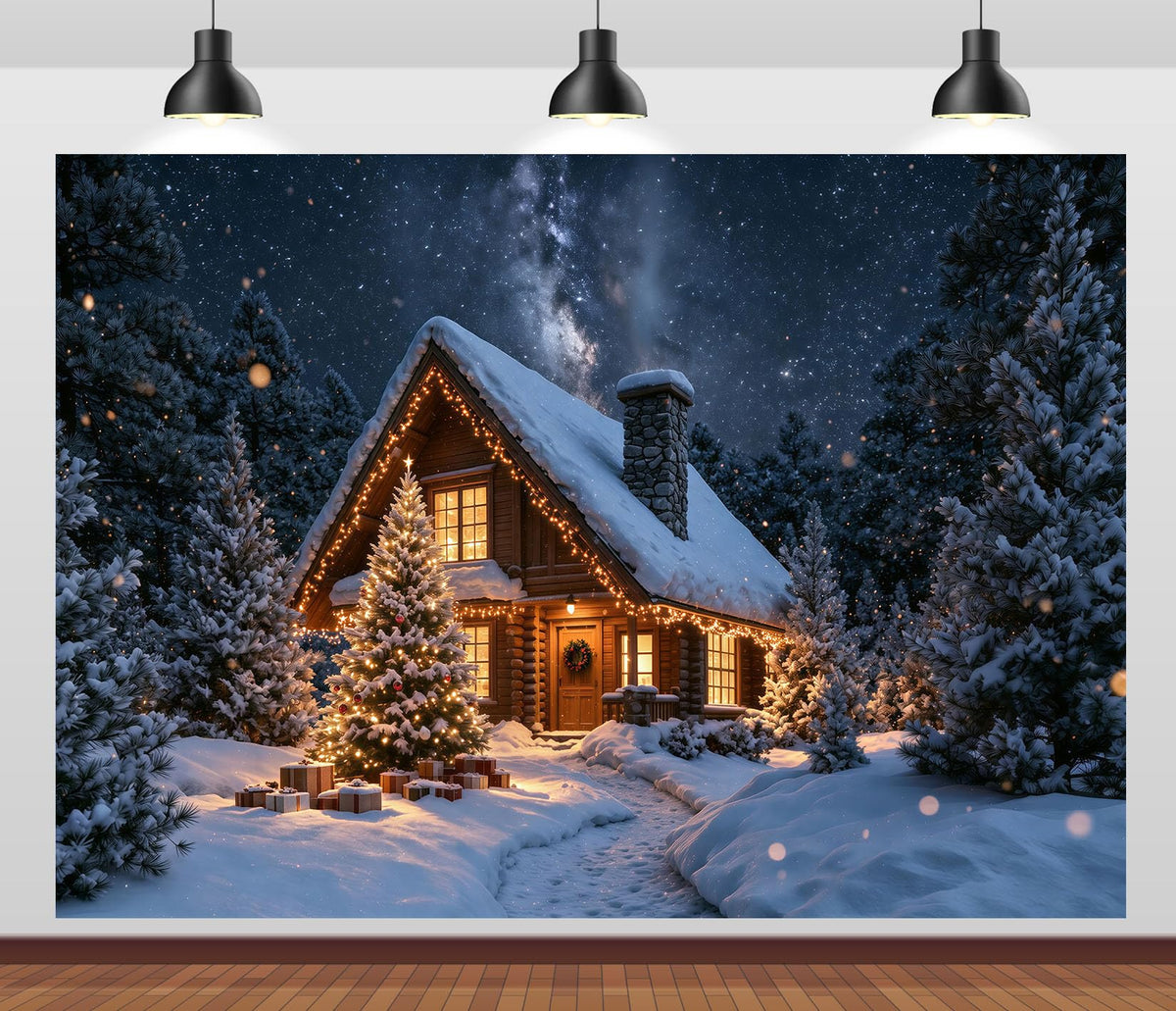 15x8ft Fabric Christmas Backdrop A638363