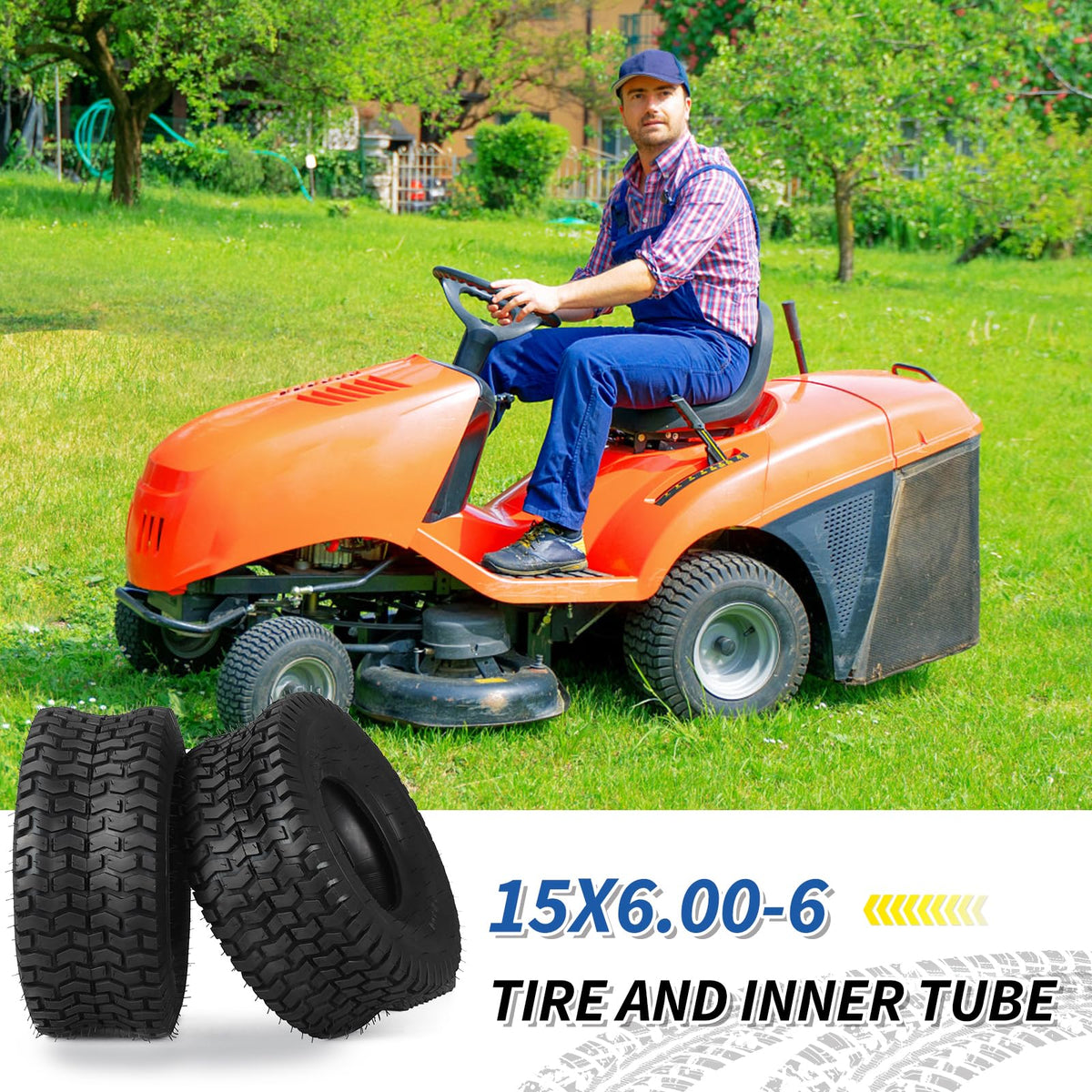 15x6.00-6 Tire and Inner Tube Set, 2 Pack H956