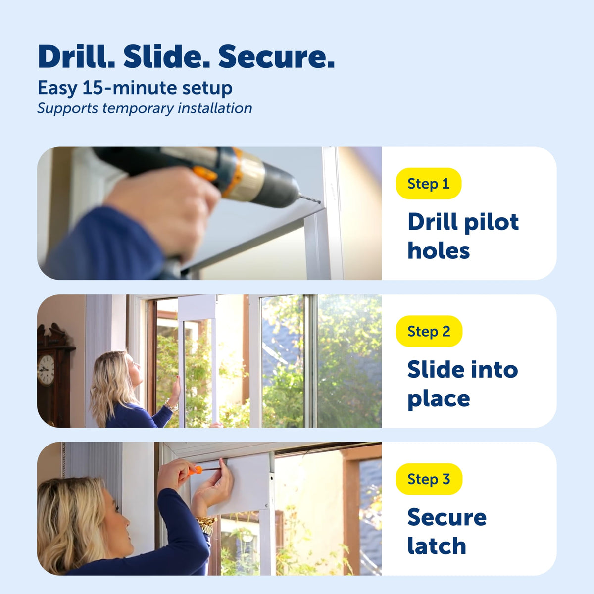 Sliding Glass Pet Door, Large, White R721829