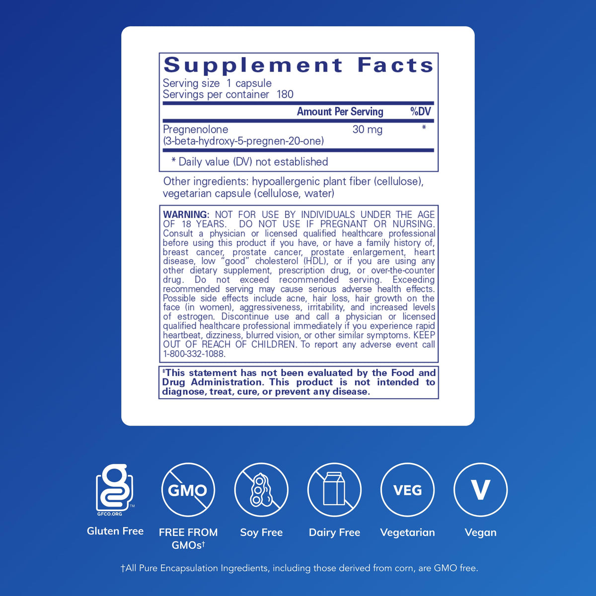 Pregnenolone 180 Capsules Y795