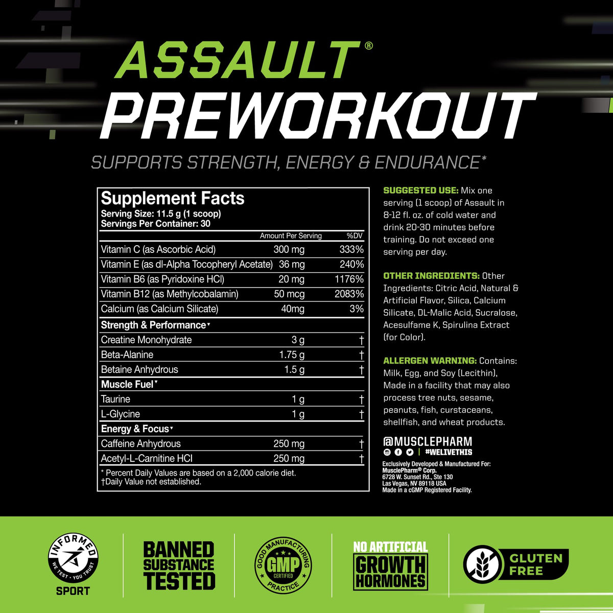 Blue Raspberry PreWorkout Powder 30 Servings R72528
