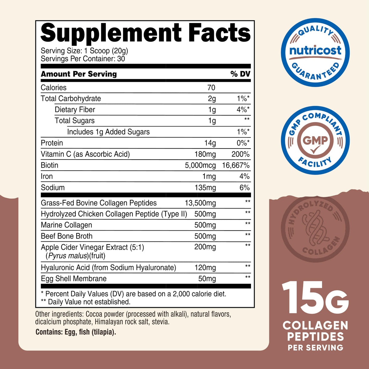 Multi Collagen Protein Powder Milk Chocolate 30 Serv M1571