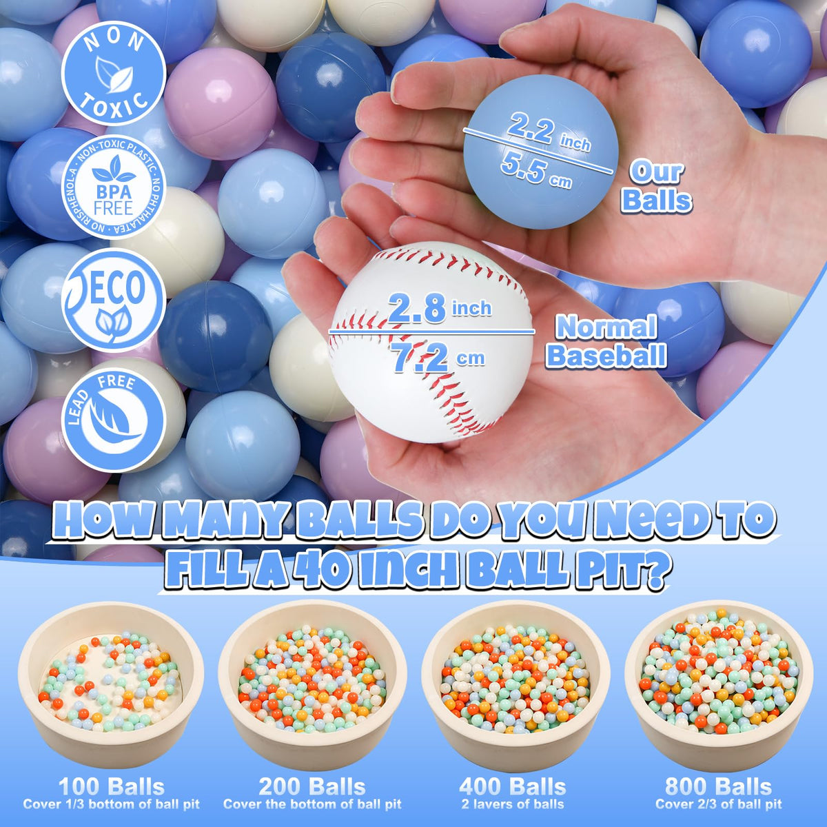 Cream Ball Pit Balls 100 Balls 2.2 Inch F865