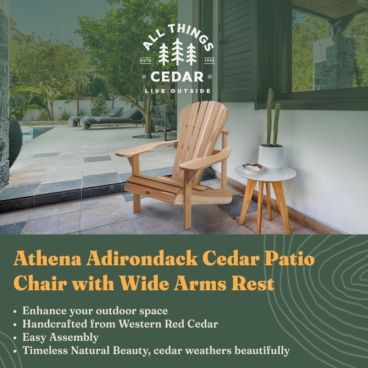 Natural 36 in Adirondack Chair R924
