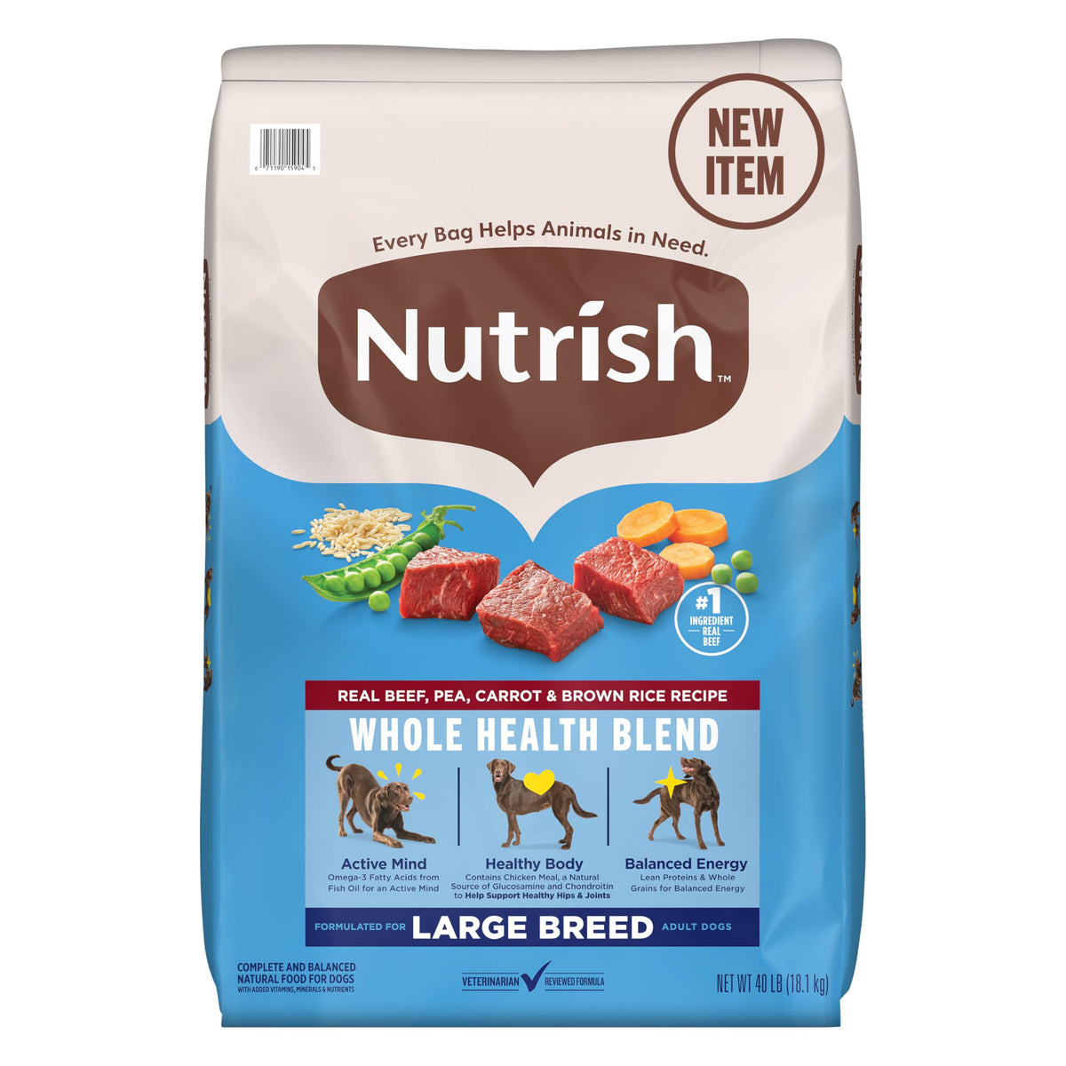 Large Breed Dry Dog Food with Beef 40 lb Bag S56929