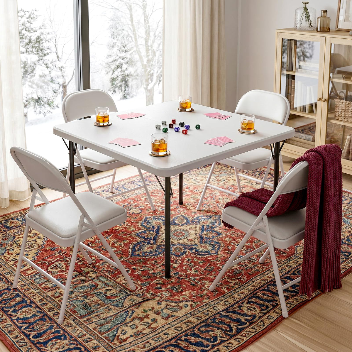 36 Inch Square Folding Card Table with Carrying Handle B30682