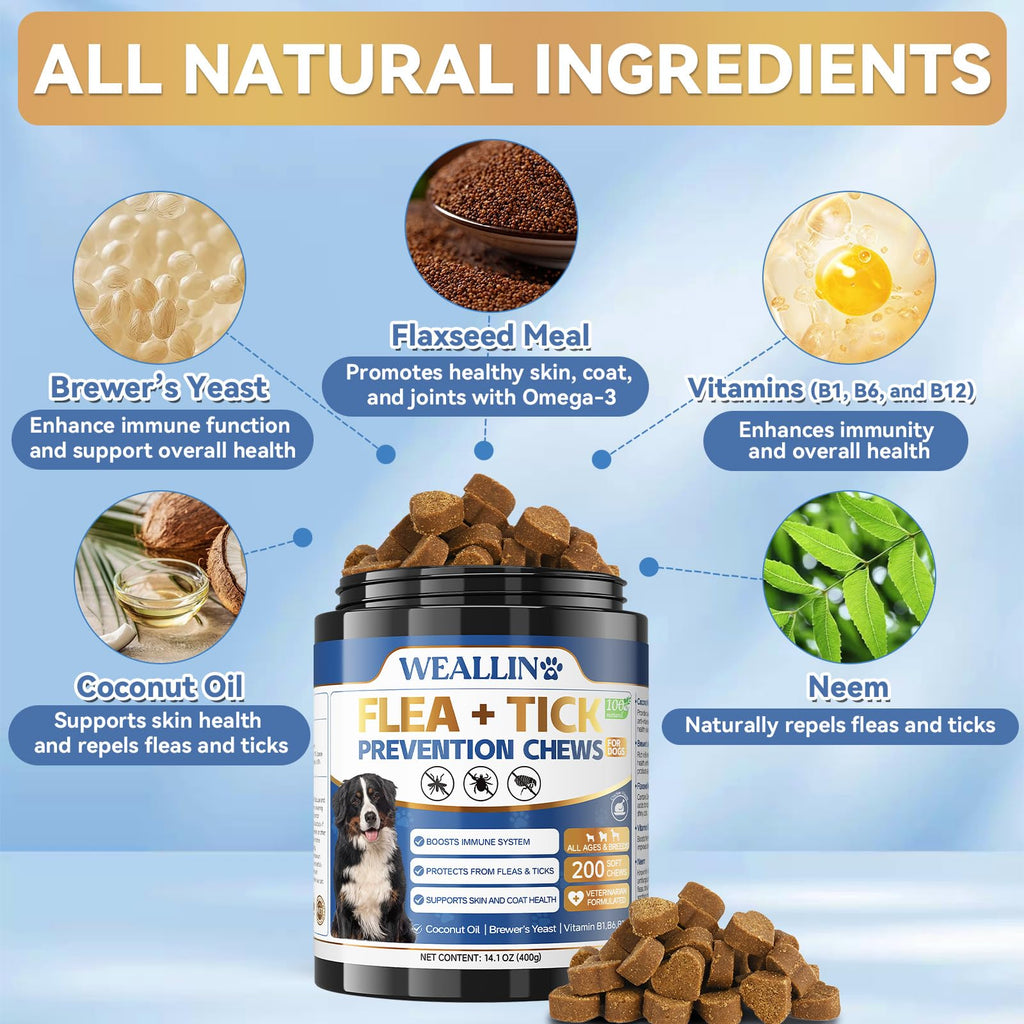 Flea and Tick Prevention for Dogs, 200 Chews T58151