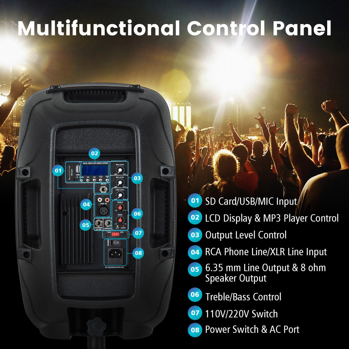 1600W 2-Way Powered PA Speaker System I69690