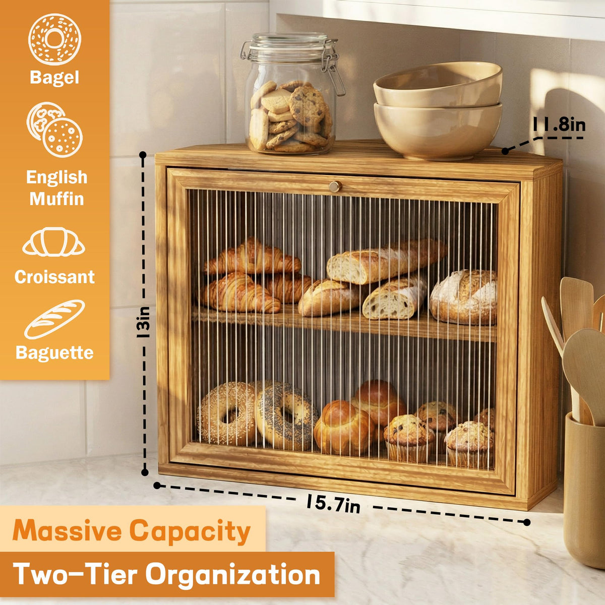 Double Layer Bread Box O87413