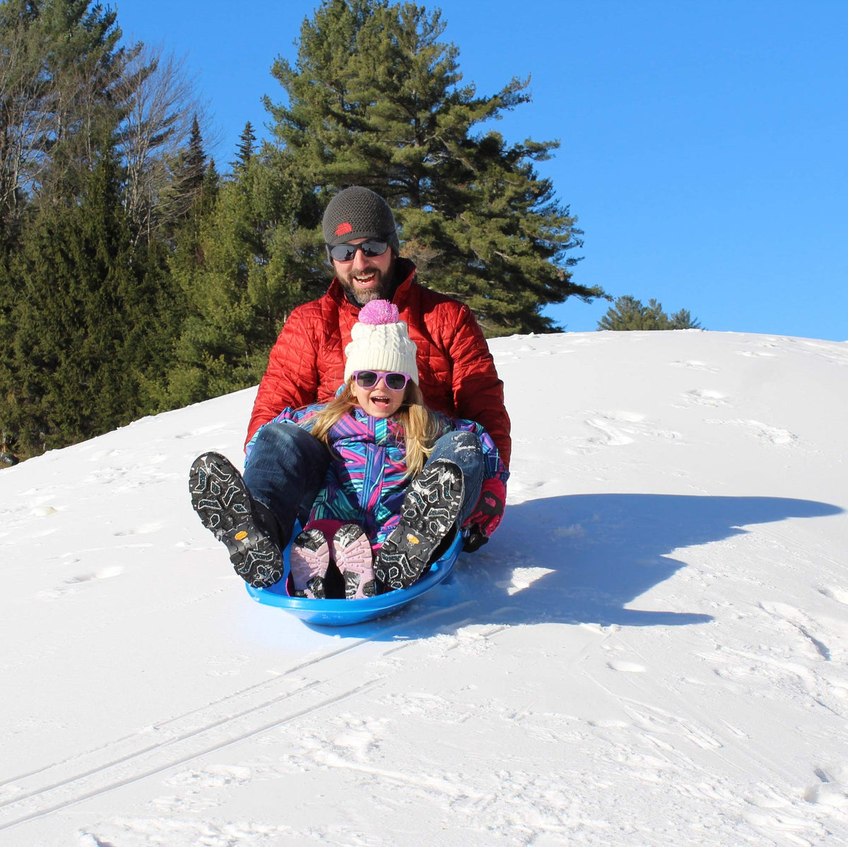 48 Inch Toboggan Style Plastic Snow Sled 3-Pack F84075