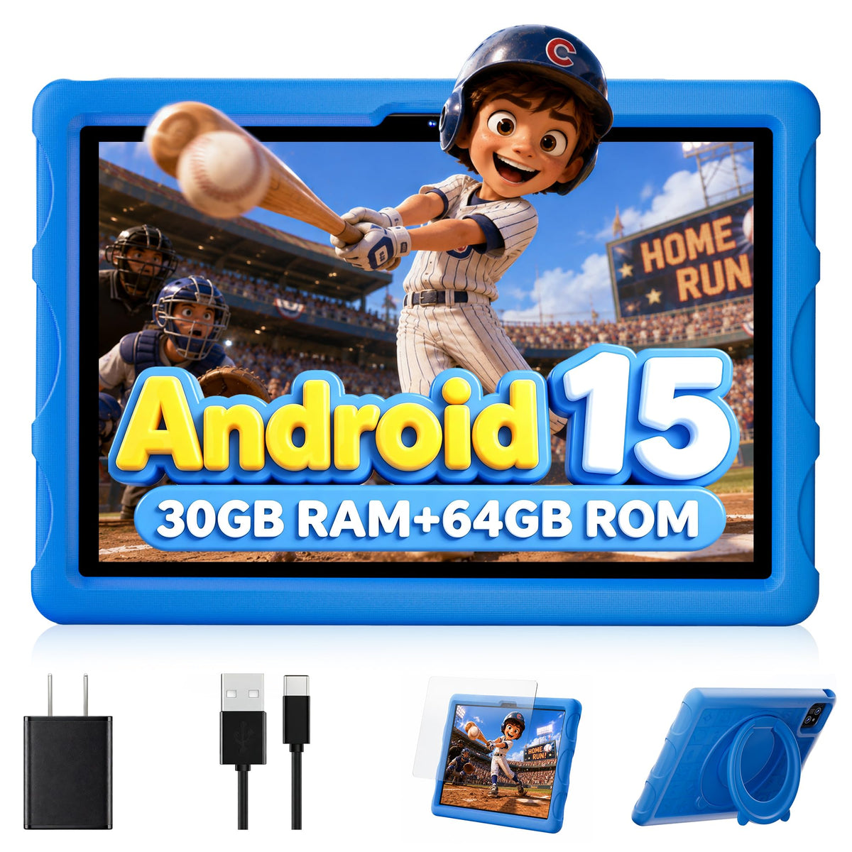 Android 15 Tablet 10.1 inch with Drop-proof Case Y492