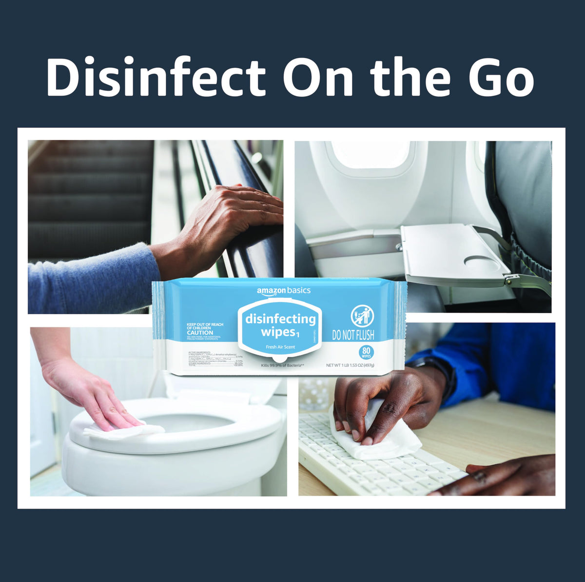 Lemon & Fresh Air Scent Multi-Surface Disinfecting Wipes 320 Count T870