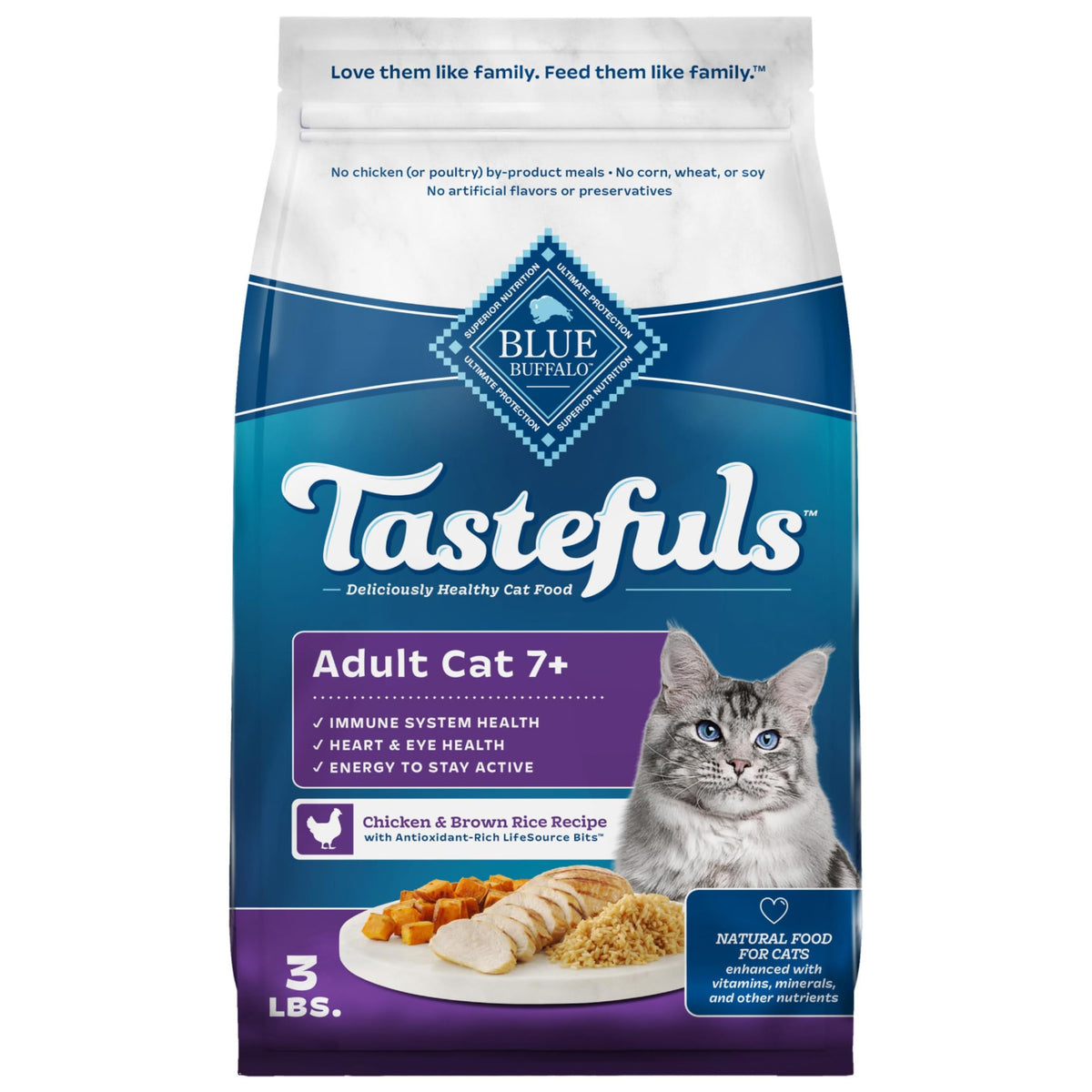 Chicken & Brown Rice Senior Dry Cat Food, 3 lb G9507