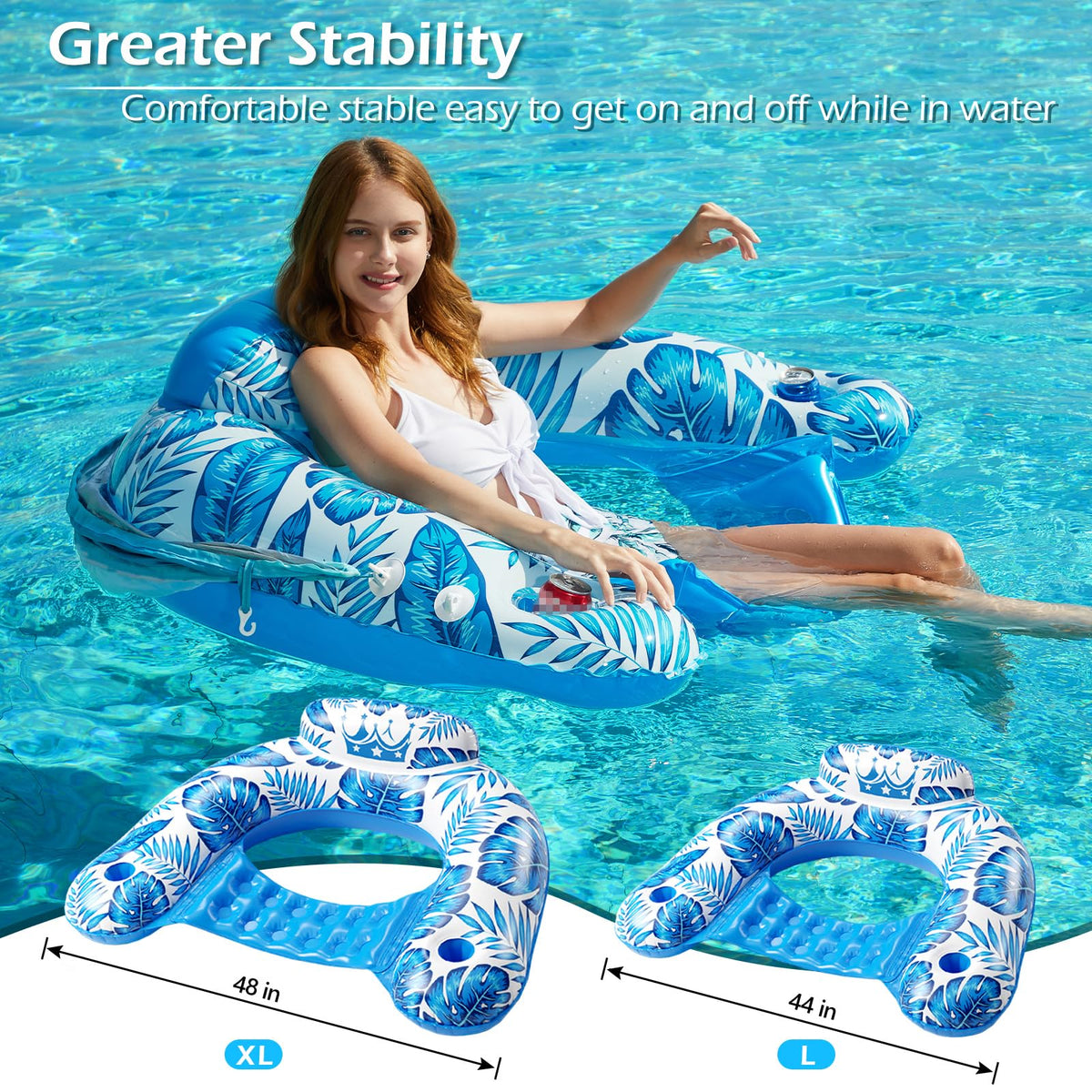 Inflatable Pool Float with Canopy and Cup Holders J188990