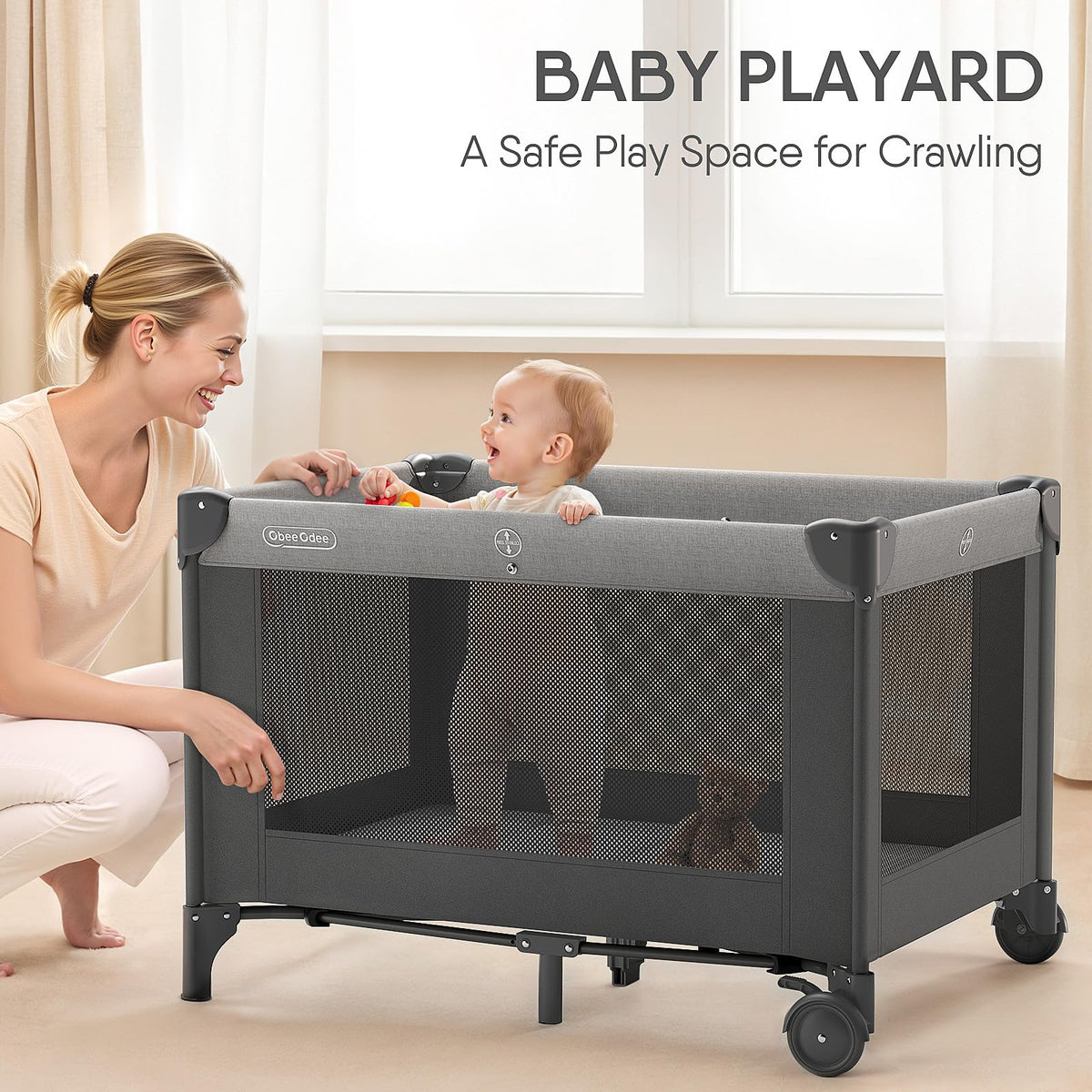 Grey Baby Bassinet Playard J410124