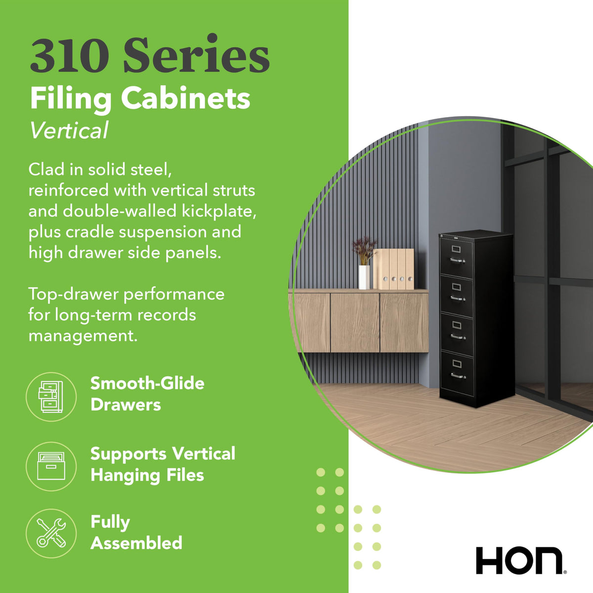 Black 4 Drawer File Cabinet Y66072