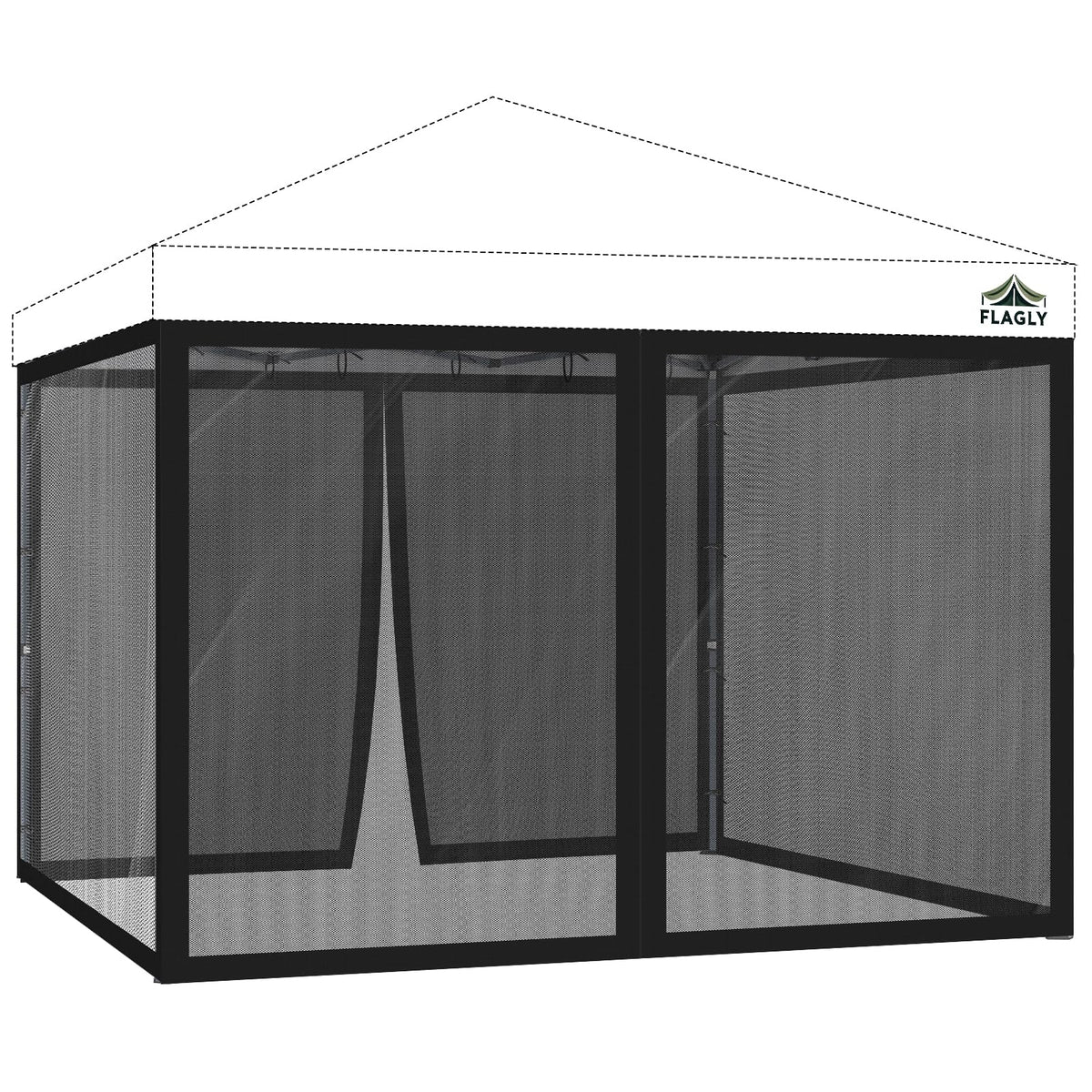 10x10 ft Black Mosquito Netting Canopy Enclosure M668