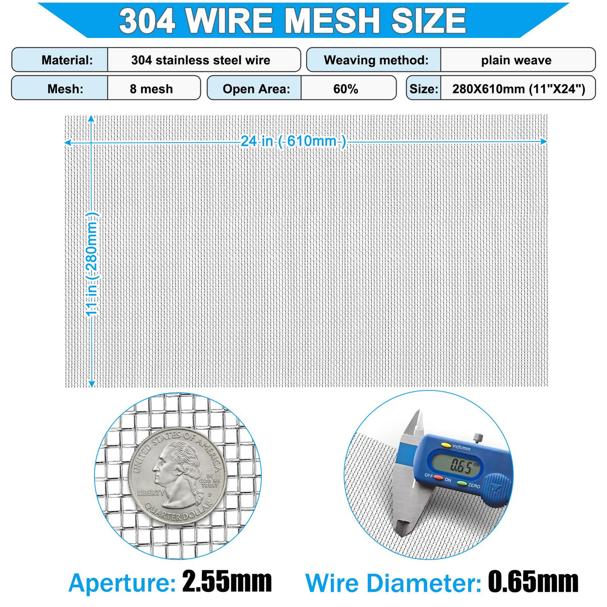 Stainless Steel 8 Mesh Wire Mesh W521