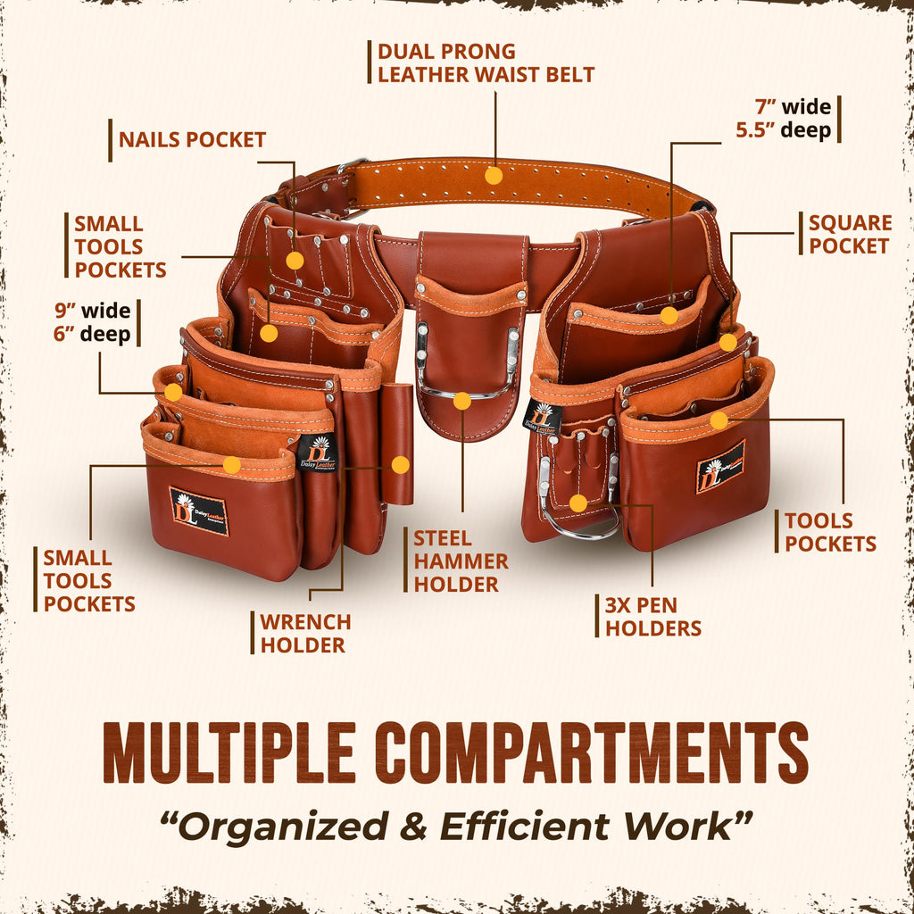 Leather Tool Belt 28 Pockets 2.5-inch Padded X670