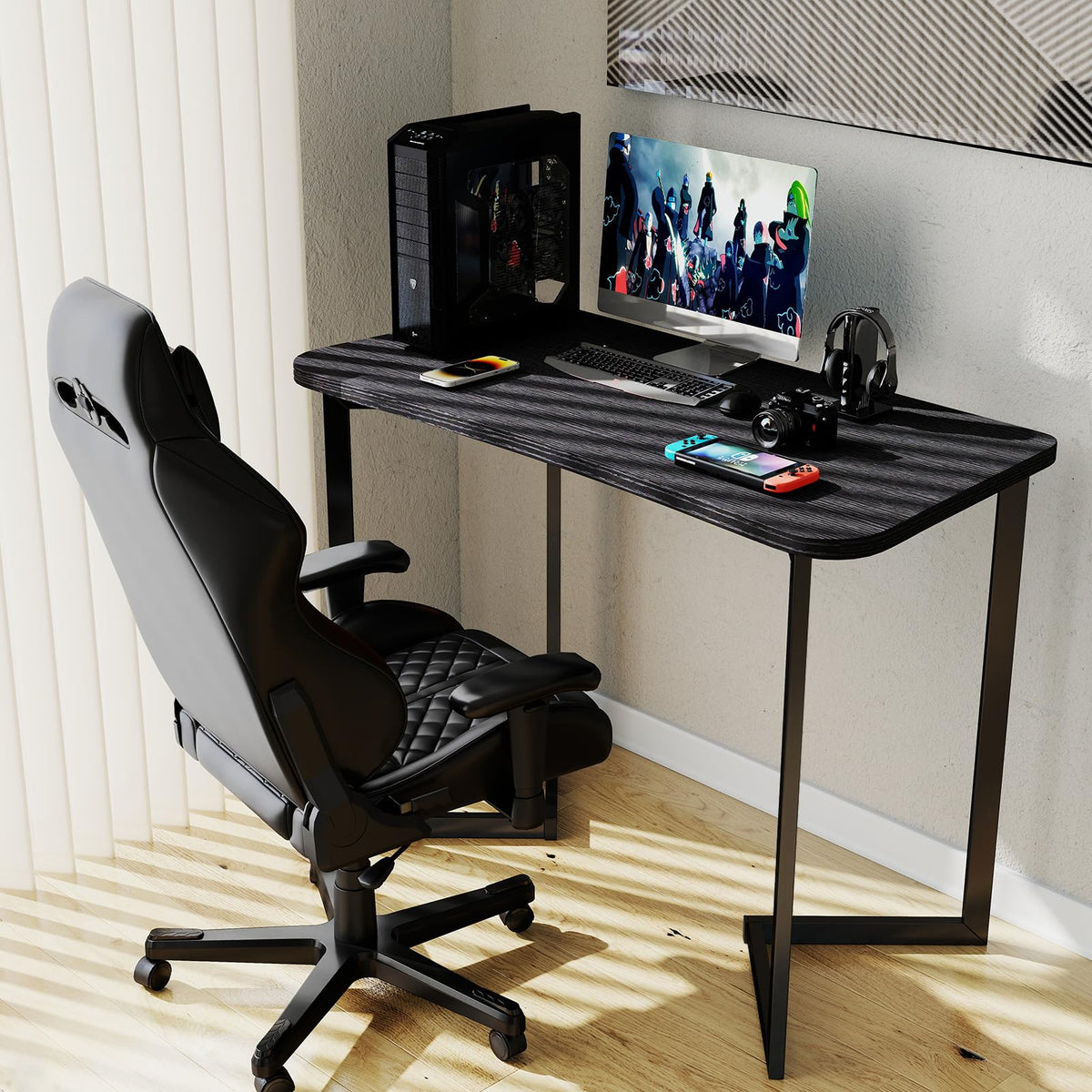 40 Inch Black Computer Desk W7345
