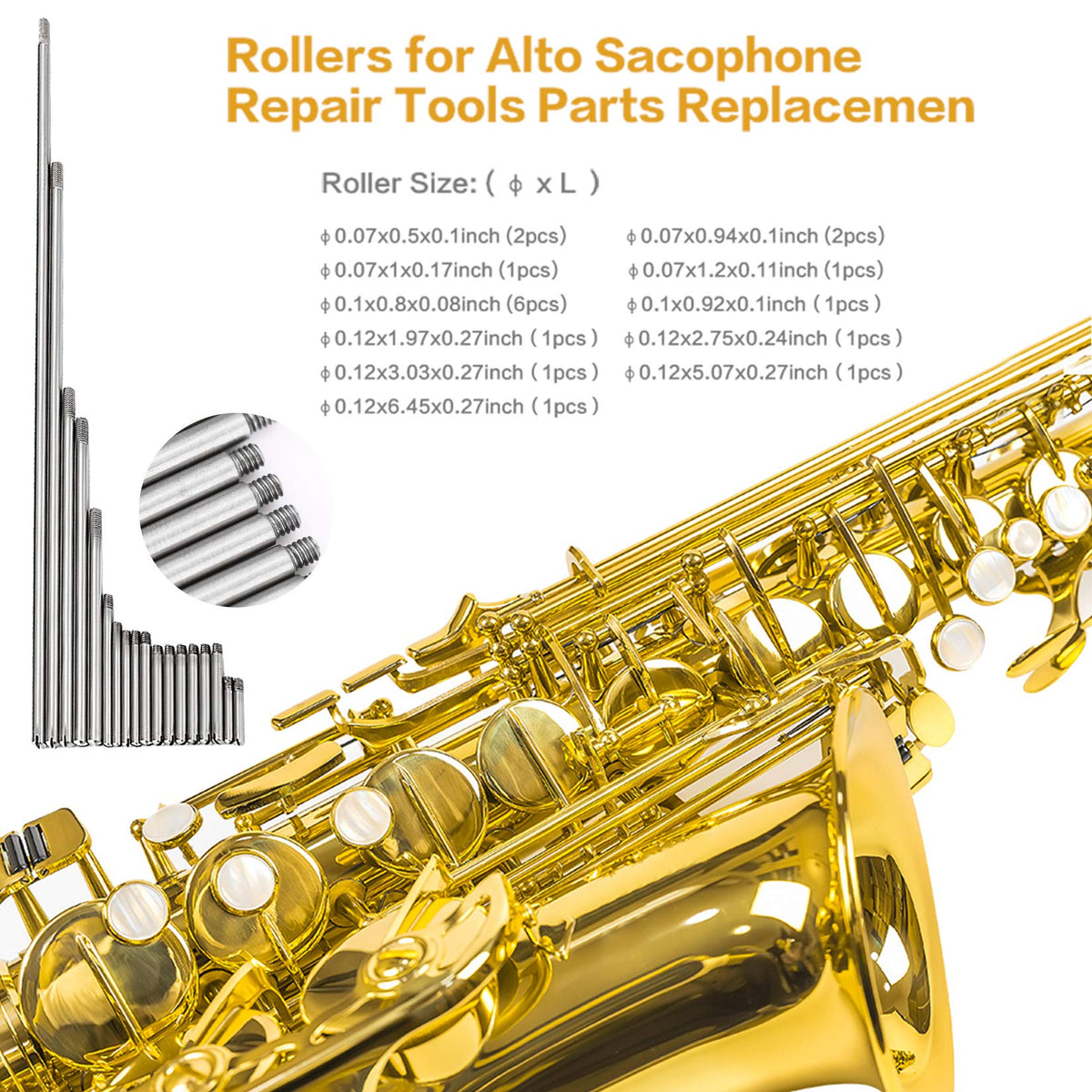 Alto Sax Repair Parts Screws and 25pcs Sax Pads M993467