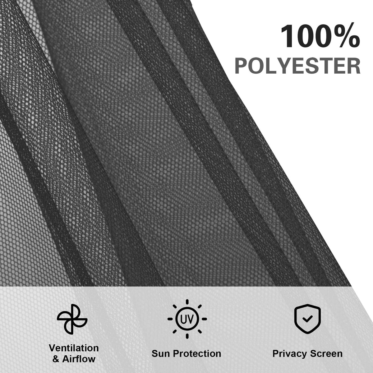 10' x 10' Black Gazebo Netting Screen Replacement F3600