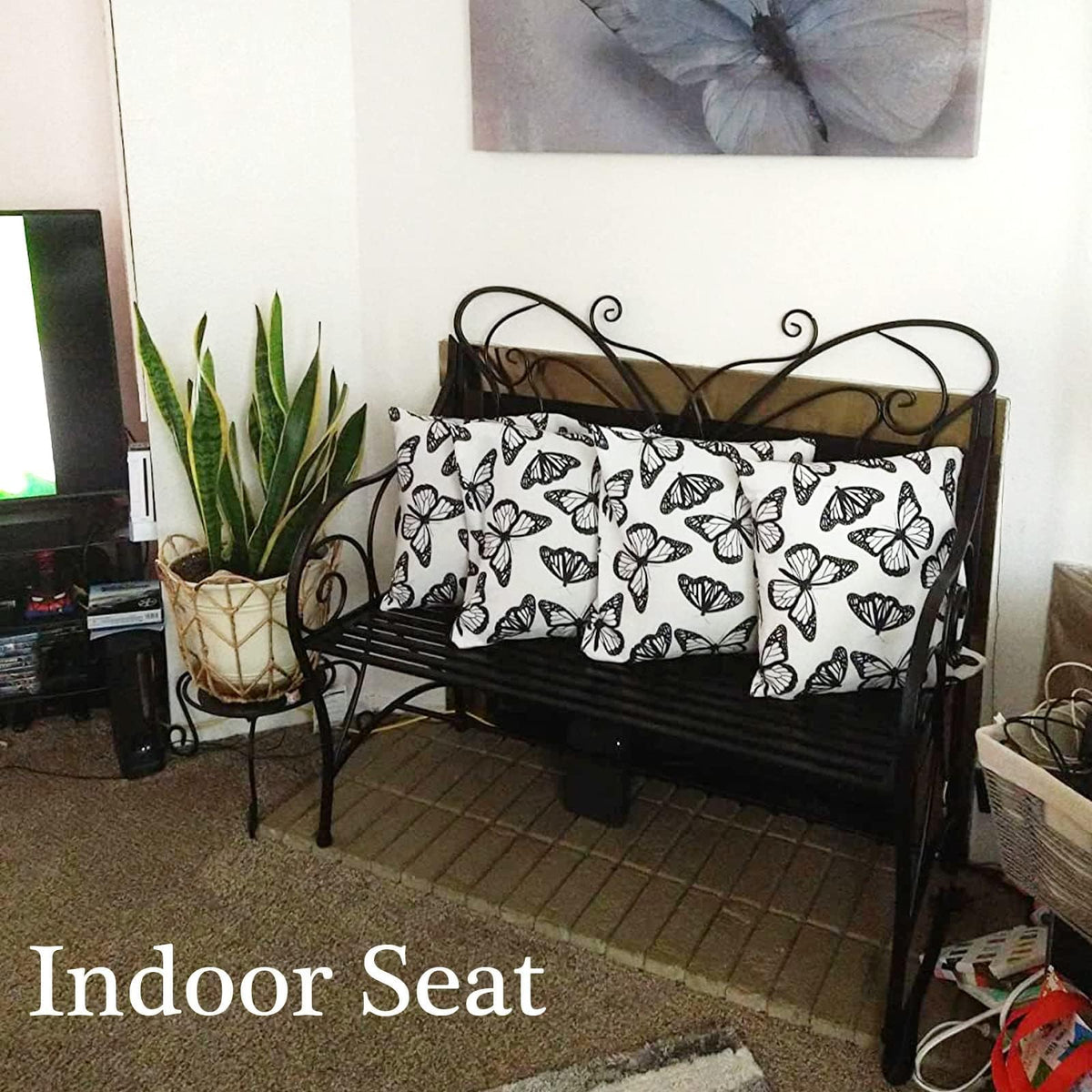 Outdoor Cast Iron Bench with Armrests Double Seats Z3090
