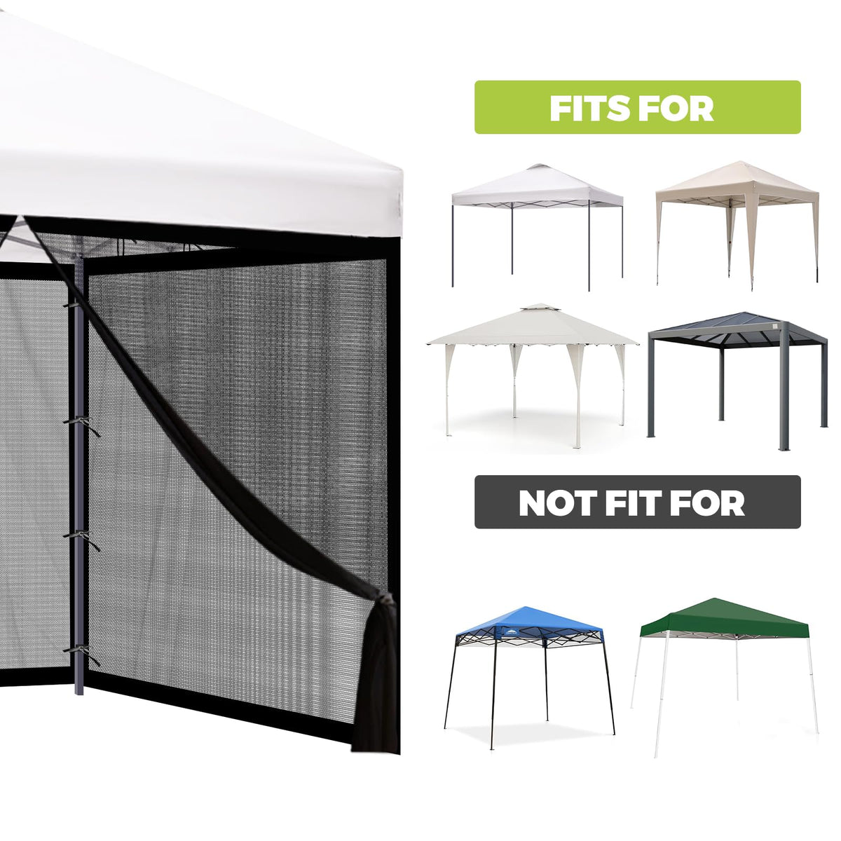 10x10 ft Black Mosquito Netting Canopy Enclosure M668