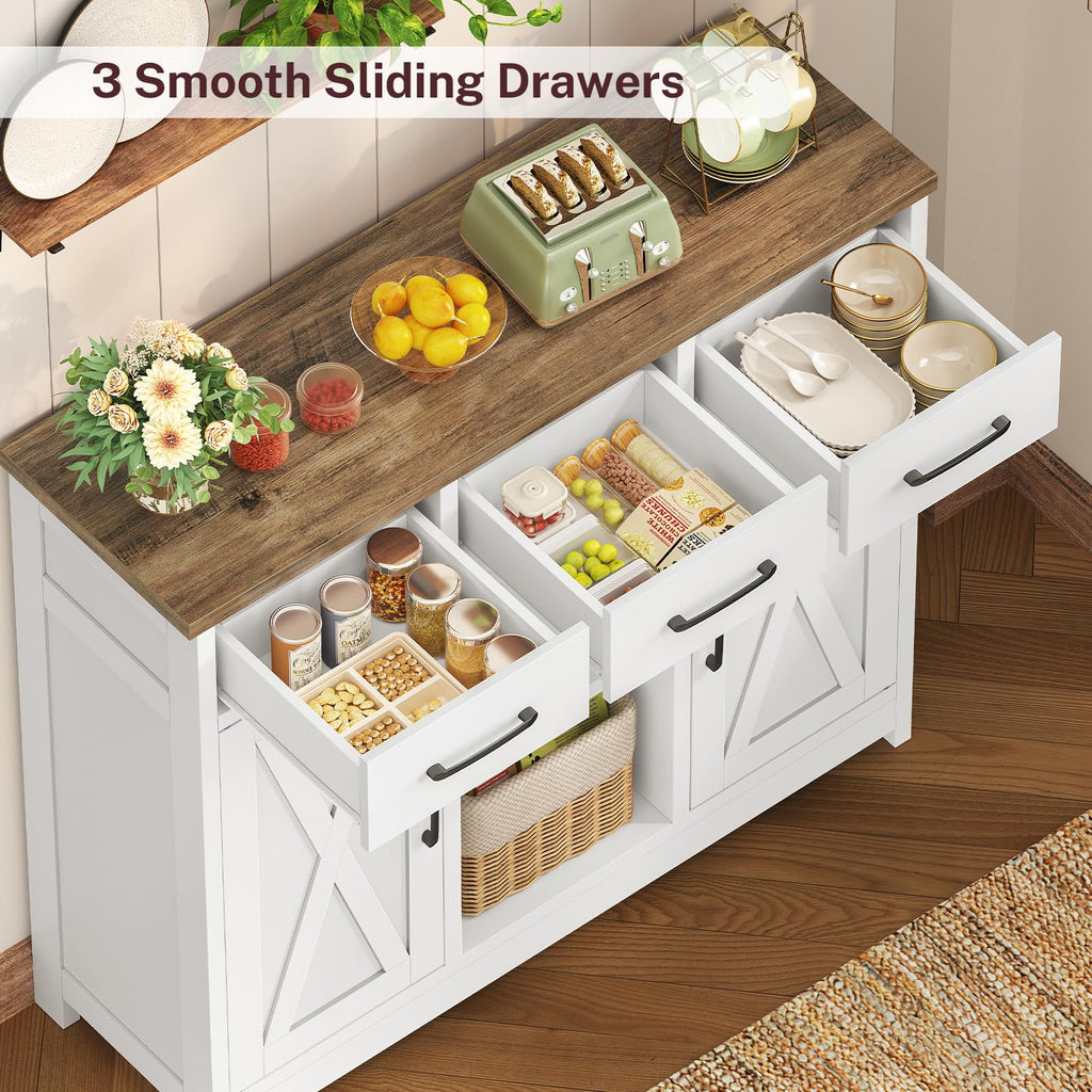 White Storage Cabinet with 3 Drawers and 2 Doors P387377