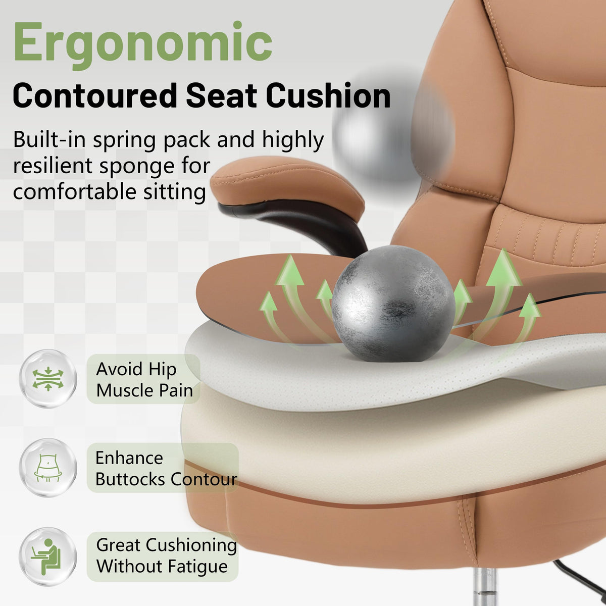 Brown High Back Upholstered Drafting Chair with Flip-up Armrests J420899