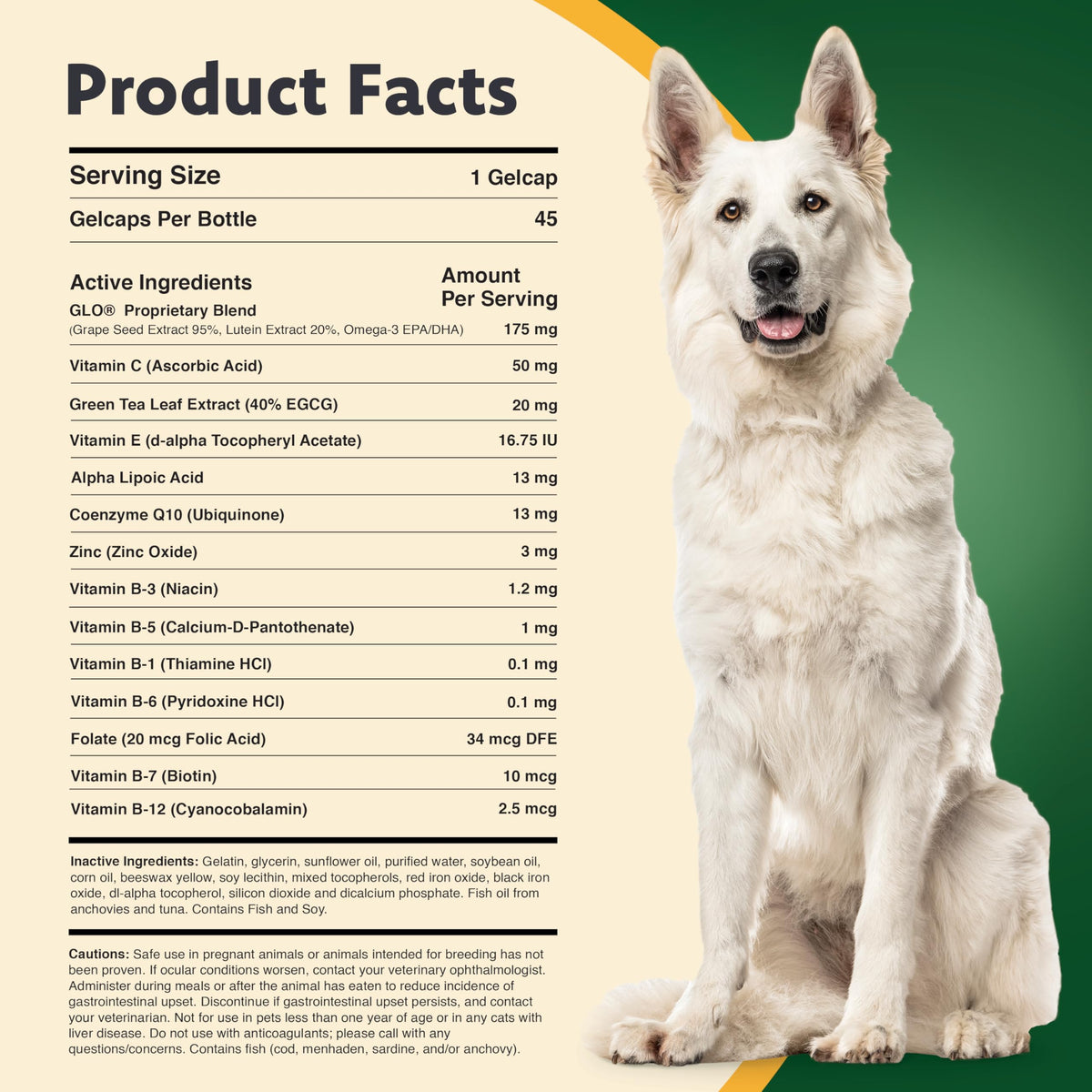 Lutein Omega-3 Liquid Gelcaps Vision Supplement for Small Dogs M469